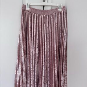 Elegant Pink Crushed Velvet Skirt
